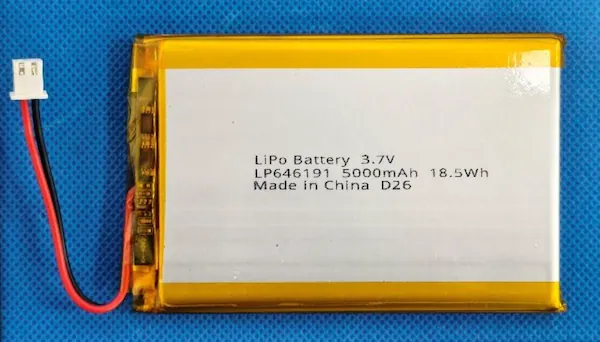 CB Certified LP646191 5000mAh 18.5Wh 3.7V Rechargeable LiPo Battery